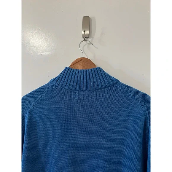 Polo Ralph Lauren Quarter Zip Sweater Pullover Knit Blue Menswear XL - Picture 7 of 11